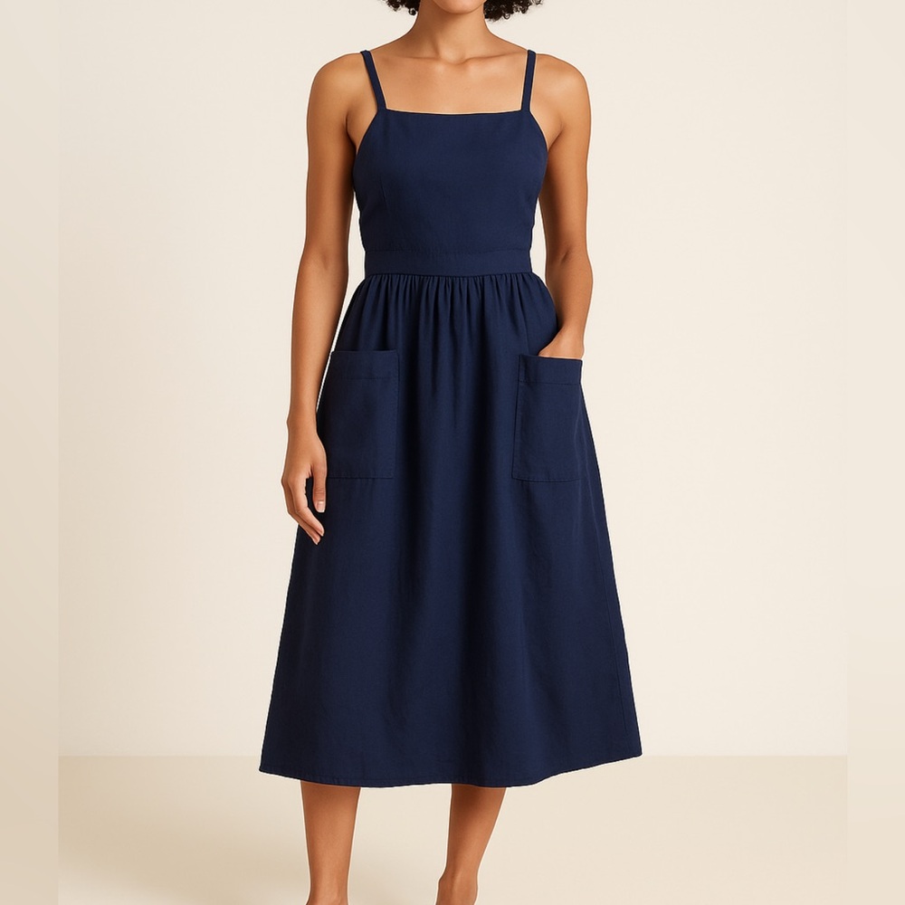 Elegant Navy Midi Dress